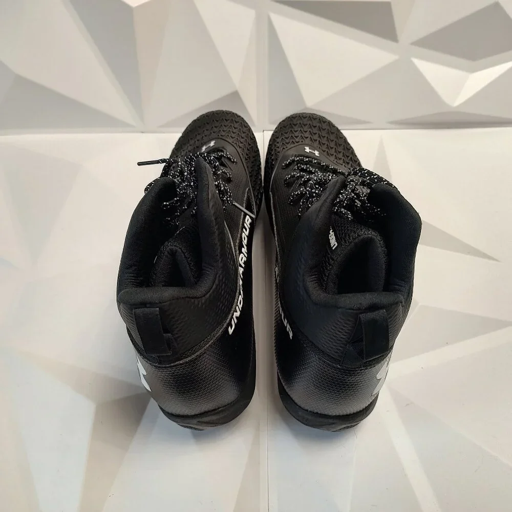 Under Armour Mens Football Cleat 16 Black White Shoe Lacrosse Spine Hammer - Picture 10 of 12